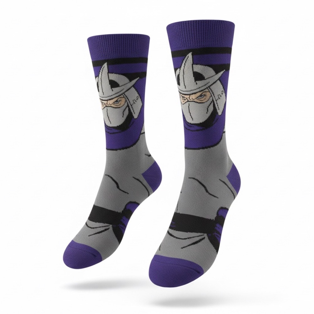 Teenage Mutant Ninja Turtles Purple and Gray Character Shredder Socks